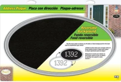Hy-Ko Gloss Black Plastic Oval Address Plate (Pack of 3)