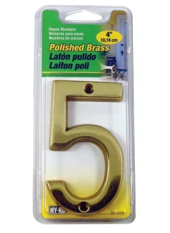 Hy-Ko Gold Brass Nail-On Number 5 1 pc. 4 in. (Pack of 3)