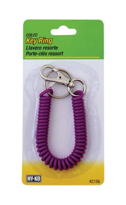 Hy-Ko Keychain Mini Coil Asst Colors Carded (Pack of 5)