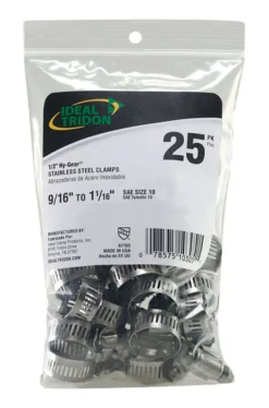 Ideal Tridon 1/2 in. 1-1/16 in. SAE 10 Silver Hose Clamp Stainless Steel Band