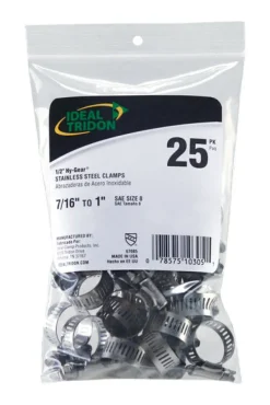 Ideal Tridon Hy Gear 7/16 in to 1 in. SAE 8 Silver Hose Clamp Stainless Steel Band