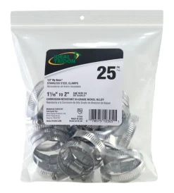 Ideal Tridon Hy Gear 1-1/16 in to 2 in. SAE 24 Silver Hose Clamp Stainless Steel Band