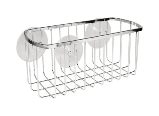 iDesign 4 H X 9 in. W X 4 in. L Chrome Silver Shower Basket