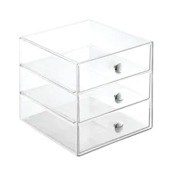 iDesign 3 drawer Clear Drawer Organizer 6.5 in. H X 6.5 in. W X 6.5 in. D