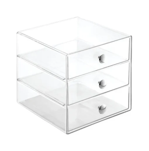 iDesign 3 drawer Clear Drawer Organizer 6.5 in. H X 6.5 in. W X 6.5 in. D