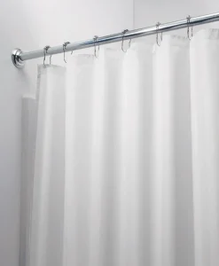iDesign 72 in. H X 72 in. W White Solid Shower Curtain Liner Polyester