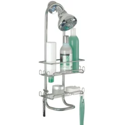 iDesign 21 in. H X 4.5 in. W X 12 in. L Chrome Silver Shower Caddy