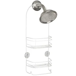 iDesign 21 in. H X 4 in. W X 8-3/4 in. L Matte White Shower Caddy
