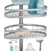 iDesign 23 in. H X 11 in. W X 7 in. L Satin Silver Tension Shower Caddy