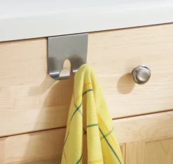 iDesign 2 in. L Brushed Nickel Silver Stainless Steel Medium Over the Cabinet Hook 1 pk
