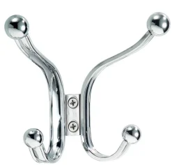 iDesign 5.5 in. L Chrome Silver Steel Small/Medium York Lyra Quad Hook 1 pk
