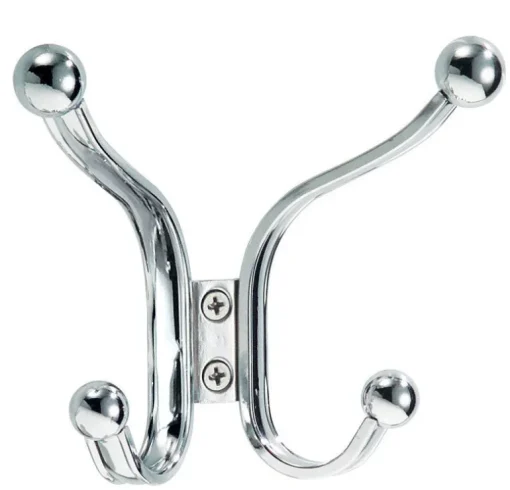 iDesign 5.5 in. L Chrome Silver Steel Small/Medium York Lyra Quad Hook 1 pk