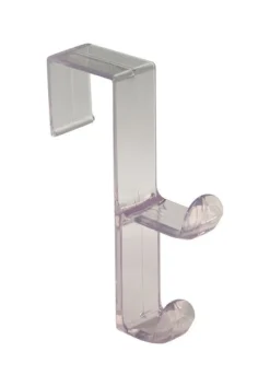 iDesign 5-1/2 in. L Clear Plastic Medium/Large Over the Door Double Hook 1 pk