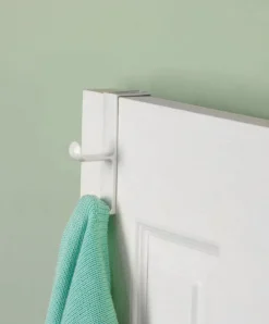 iDesign 5-1/2 in. L White Plastic Medium Over-the-Door Double Hook 1 pk
