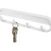 iDesign 8 in. L White Plastic Medium Multi-Purpose 4-Hook Rack 1 pk