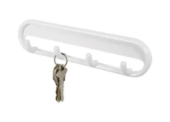 iDesign 8 in. L White Plastic Medium Multi-Purpose 4-Hook Rack 1 pk