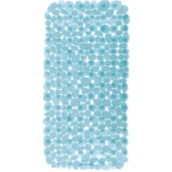 iDesign 26-1/2 in. L X 13-3/4 in. W Blue Vinyl Bath Mat
