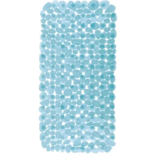 iDesign 26-1/2 in. L X 13-3/4 in. W Blue Vinyl Bath Mat