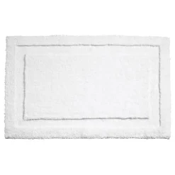 iDesign 34 in. L X 21 in. W White Microfiber Polyester Bath Spa Rug