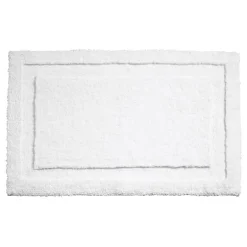 iDesign 34 in. L X 21 in. W White Microfiber Polyester Bath Spa Rug