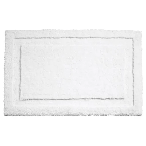 iDesign 34 in. L X 21 in. W White Microfiber Polyester Bath Spa Rug