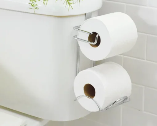 iDesign Chrome Silver Over the Tank Toilet Paper Holder
