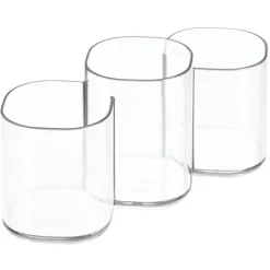 iDesign Clarity Cosmetic Trio Clear Plastic Utensil Holder
