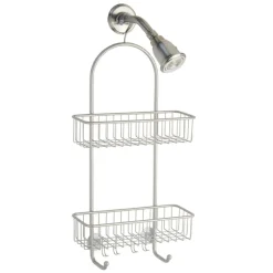 iDesign Classico 2 26 in. H X 5 in. W X 12 in. L Satin Silver Shower Caddy