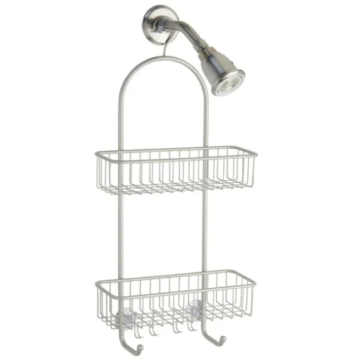 iDesign Classico 2 26 in. H X 5 in. W X 12 in. L Satin Silver Shower Caddy