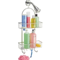 iDesign Classico 2 26 in. H X 5 in. W X 12 in. L Satin Silver Shower Caddy