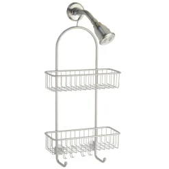 iDesign Classico 2 26 in. H X 5 in. W X 12 in. L Satin Silver Shower Caddy