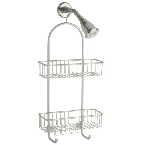 iDesign Classico 2 26 in. H X 5 in. W X 12 in. L Satin Silver Shower Caddy