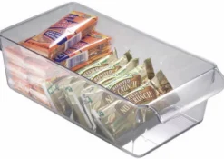 iDesign Clear Storage Bin 3.5 in. H X 6 in. W X 11.5 in. D Stackable