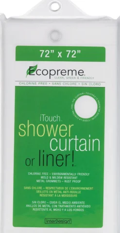 iDesign Ecopreme 72 in. H X 72 in. W White Soft Shower Curtain Liner EVA