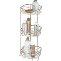 iDesign Forma 26.25 in. H X 9.5 in. W X 9.5 in. L Satin Silver Tiered Shelf Organizer