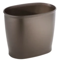 iDesign Kent 2 Black Plastic Oval Wastebasket