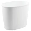 iDesign Kent 2 gal White Plastic Oval Wastebasket