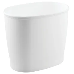 iDesign Kent 2 gal White Plastic Oval Wastebasket