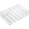 iDesign Linus Clear Cutlery Organizer 2.25 in. H X 14.25 in. W X 11.25 in. D