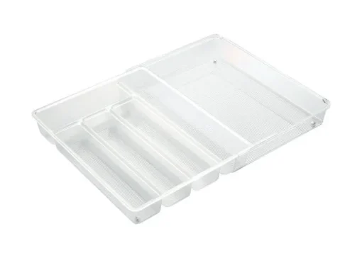 iDesign Linus Clear Cutlery Organizer 2.25 in. H X 14.25 in. W X 11.25 in. D