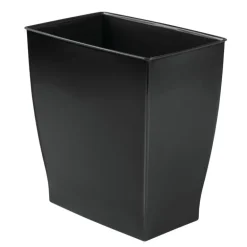 iDesign Mono 2 gal Black Plastic Rectangular Wastebasket
