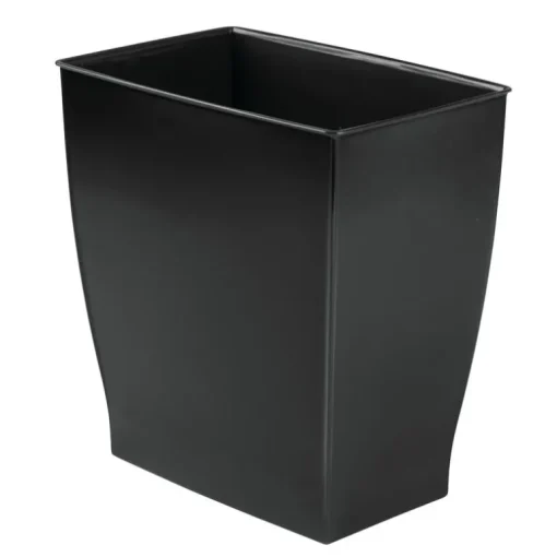 iDesign Mono 2 gal Black Plastic Rectangular Wastebasket
