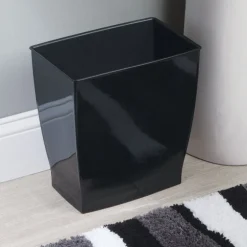 iDesign Mono 2 gal Black Plastic Rectangular Wastebasket