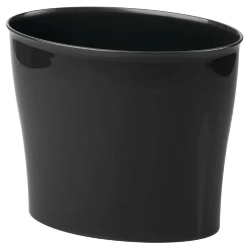iDesign Nuvo Black Plastic Oval Wastebasket