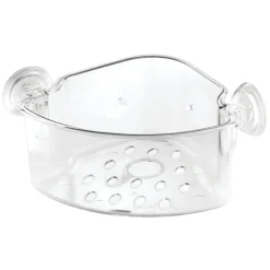 iDesign Power Lock Clear Plastic Shower Basket