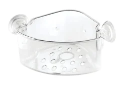 iDesign Power Lock Clear Plastic Shower Basket