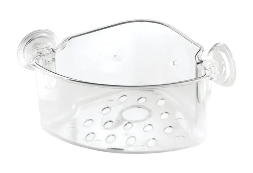 iDesign Power Lock Clear Plastic Shower Basket