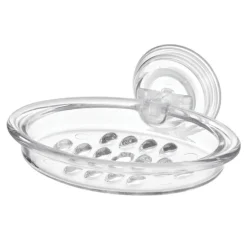 iDesign Power Lock Clear Plastic Soap Dish