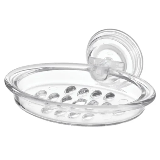 iDesign Power Lock Clear Plastic Soap Dish