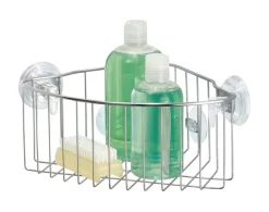 iDesign Power Lock Silver Stainless Steel Shower Basket